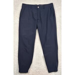 Primo Pants Mens 34 Short Blue Golf Performance Tapered Jogger Ankle Zip Stretch